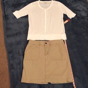 FINAL PRICE DROP Khaki skirt & free NWT cardigan